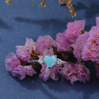 Larimar Heart Ring in 925 Sterling Silver