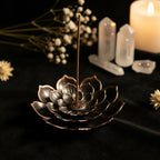 Lotus Incense Burner | 2-in-1 Bronze Metal Holder for Sticks & Cones