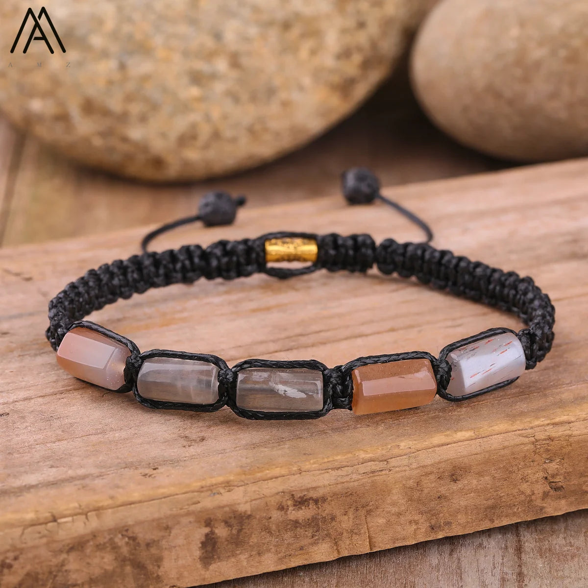 Natural Gemstone Knotted Woven Bracelet – Handmade Healing Crystal Jewelry