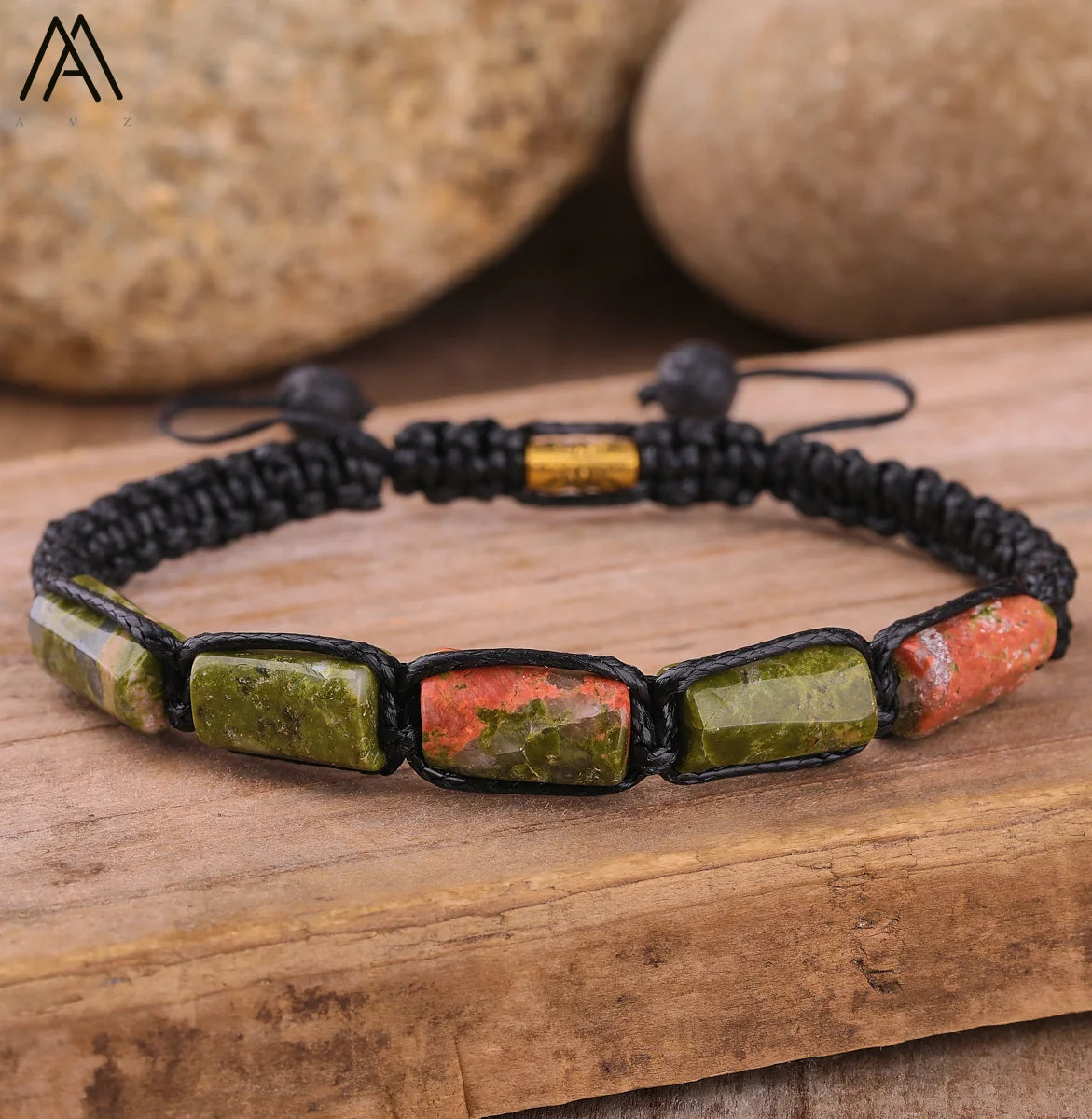 Natural Gemstone Knotted Woven Bracelet – Handmade Healing Crystal Jewelry