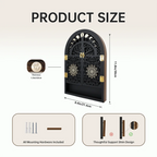 Moon Phase & Tree of Life Crystal Display Cabinet – Large Wooden Arch Wall Shelf
