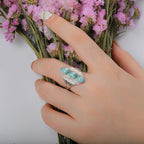 Larimar Three-Stone Statement Ring, Openwork Frame