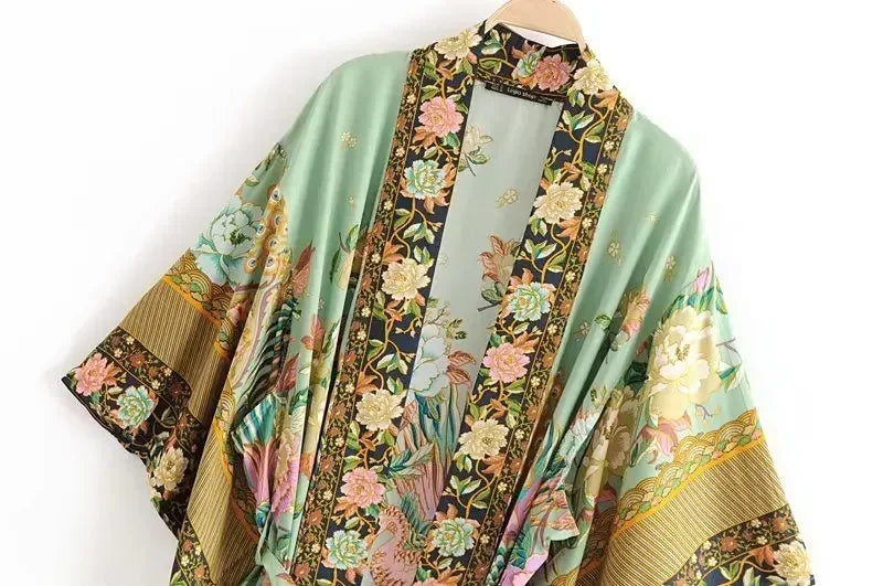 Peacock Floral Kimono