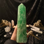 Green Fluorite Tower — Natural Crystal Point