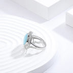 Larimar Oval Statement Ring in 925 Sterling Silver