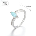 Larimar Marquise Solitaire Ring in 925 Sterling Silver