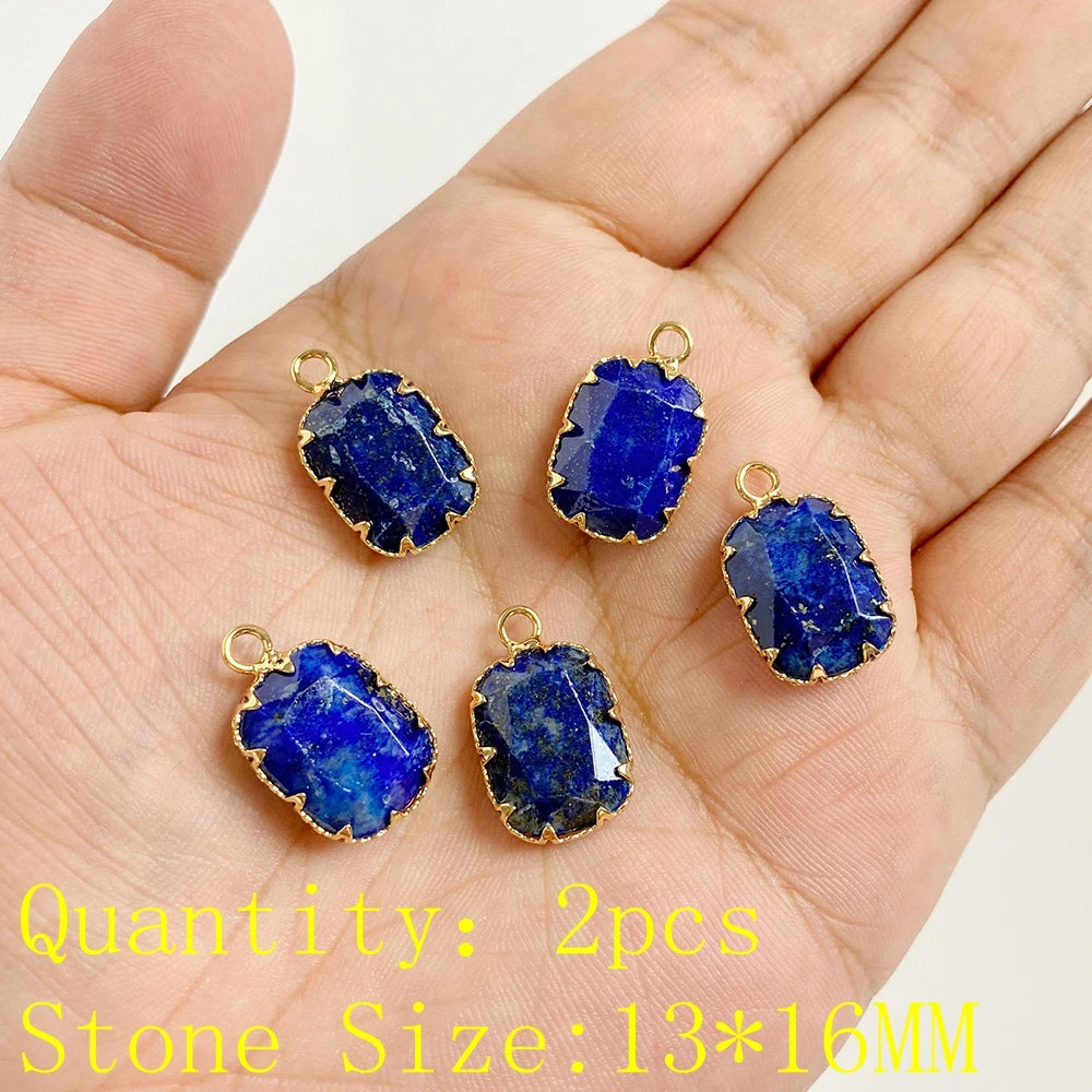 Lapis Lazuli Gemstone Charms & Connectors | Natural Stone Jewelry Making Supplies