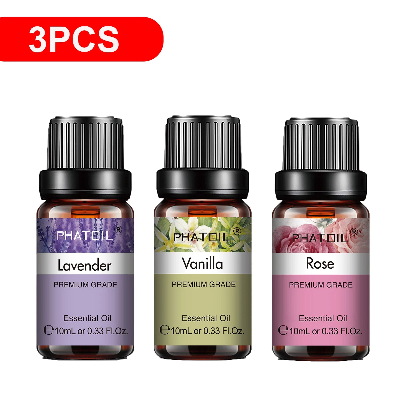 3-Pack Pure Essential Oil Set | 10ml Aromatherapy Oils