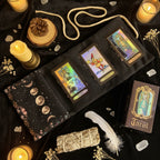 Lunar Phase Tarot Storage Pouch — Celestial Moon Card Wrap
