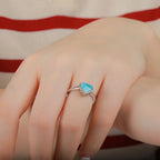 Larimar Heart Ring, 925 Sterling Silver