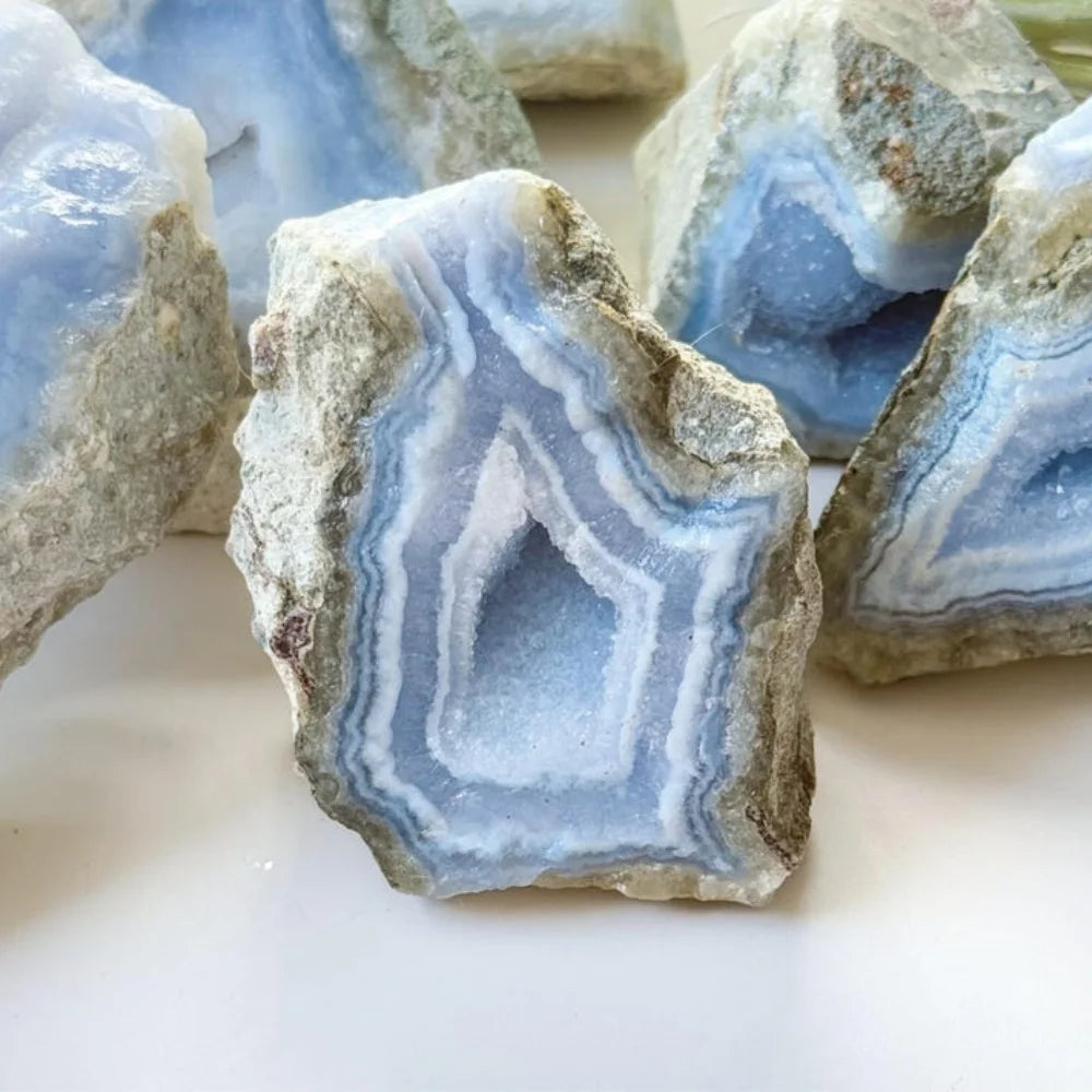 Blue Lace Agate Raw Specimen | Natural Rough Crystal