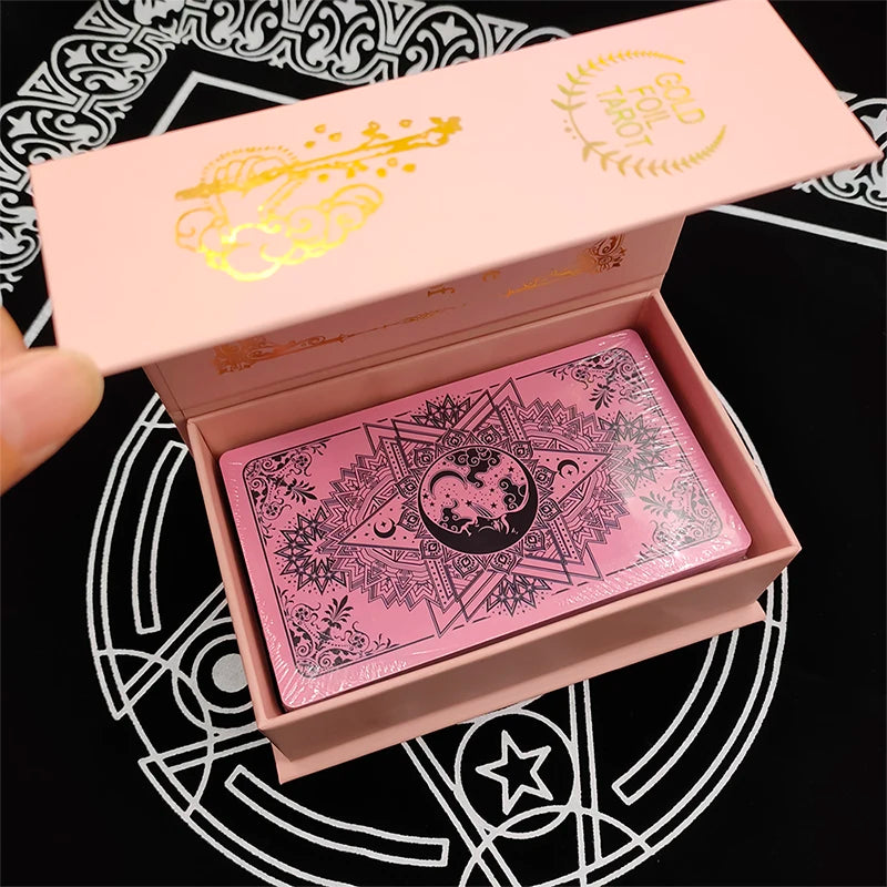 Gold Foil Rider-Waite Tarot Deck – 80-Card Luxury Edition with Gift Box