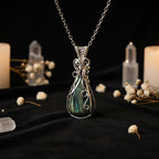 Wire-Wrapped Gemstone Pendant Necklace | Labradorite, Moonstone & Sunstone