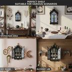 Gothic Church Arch Crystal Display Shelf – Wooden Wall Organizer