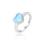 Larimar Heart Ring, 925 Sterling Silver