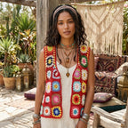 Boho Granny Square Crochet Vest Top