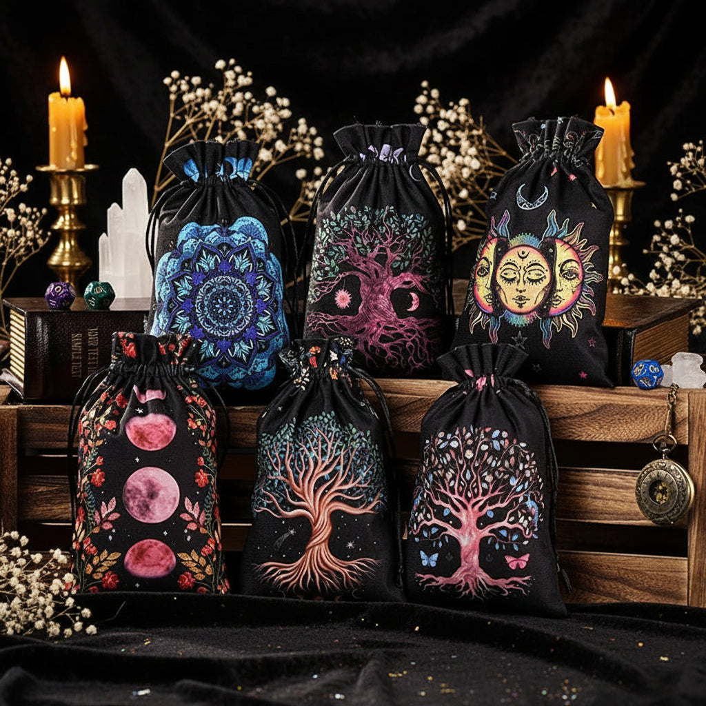 Velvet Drawstring Pouch — Tarot, Crystal & Rune Storage Bag