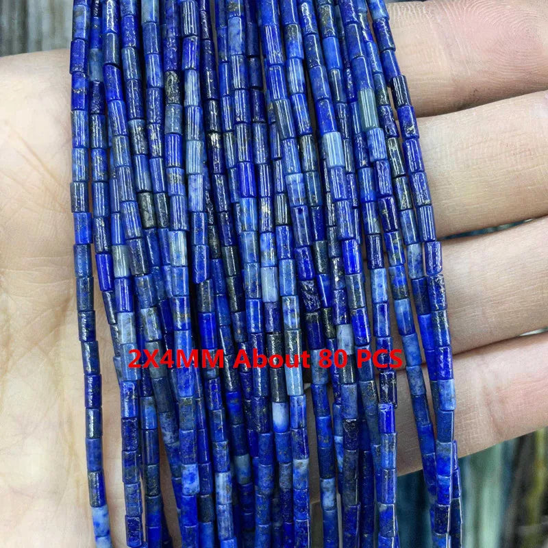 Lapis Lazuli Natural Stone Beads | Loose Spacer Beads for Jewelry Making