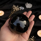 Natural Black Obsidian Crystal Sphere | Healing Ball — No Base