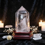 Rainbow Clear Quartz Tower with Black Tourmaline Rutile — 1.6kg Collector's Specimen