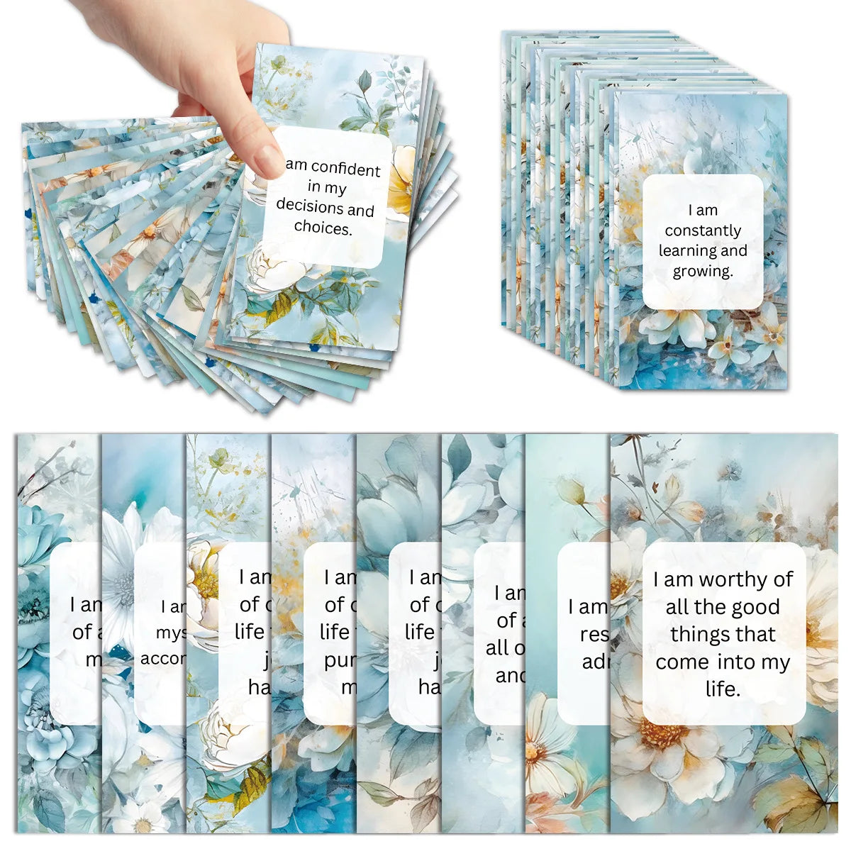 Daily Affirmation Cards | Set of 60 | Positive Mindset & Self-Love Practice