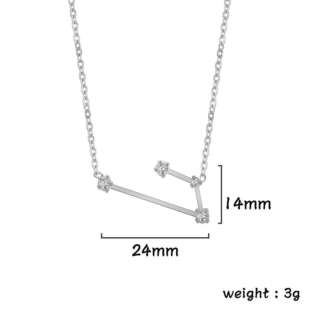Zodiac Constellation Necklace — Silver & Gold Star Sign Pendant