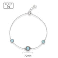 Larimar Geometric Link Bracelet in 925 Sterling Silver