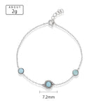 Larimar Geometric Link Bracelet in 925 Sterling Silver