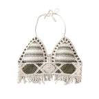 Boho Crochet Tassel Halter Bralette