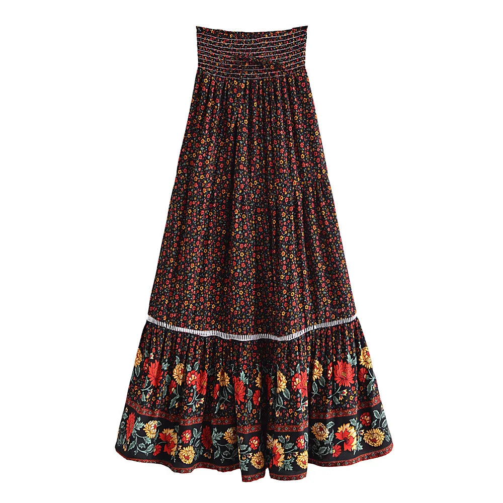 Boho Floral Maxi Skirt