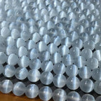 Selenite Round Stone Beads – Natural Crystal Beads for Jewelry Making