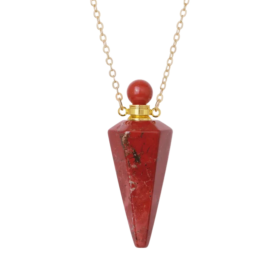 Crystal Essential Oil Diffuser Necklace — Natural Gemstone Healing Pendant