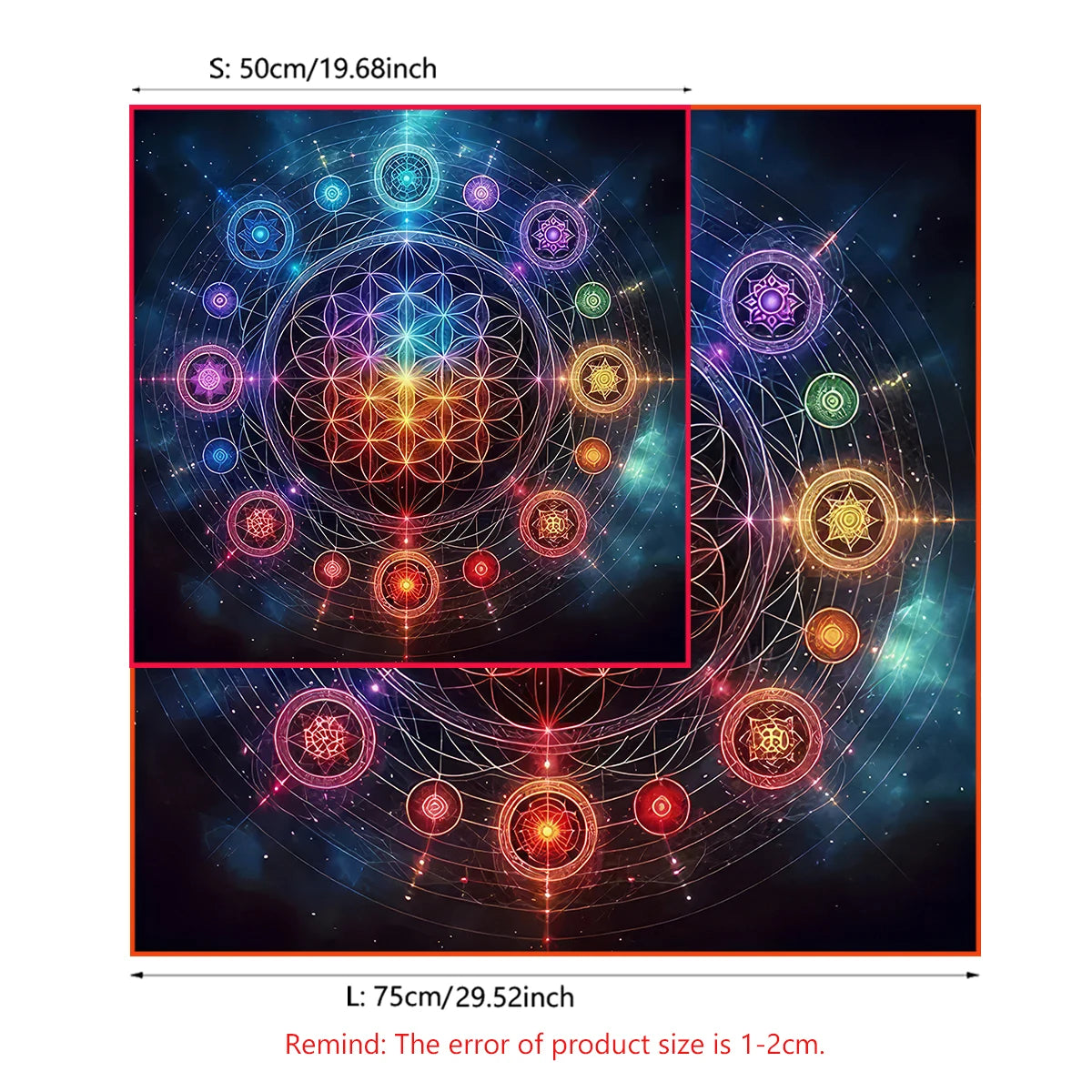 Mandala Flower of Life Altar Cloth — Sacred Geometry Tarot Mat