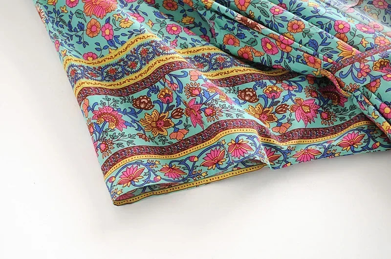 Peacock Floral Kimono Maxi Robe