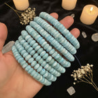 Natural Dominican Blue Larimar Faceted Rondelle Bracelet