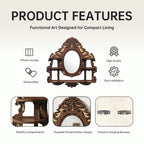 Baroque Mirror Wall Shelf – Ornate Wooden Crystal Display