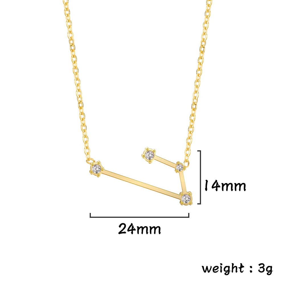 Zodiac Constellation Necklace — Silver & Gold Star Sign Pendant