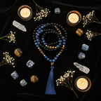 Tiger Eye & Black Onyx 108 Mala Bead Necklace | Meditation Prayer Rosary