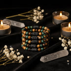 Zodiac Sign Natural Stone Bracelet | 12 Signs | Tiger Eye & Gemstone Beads