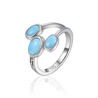 Larimar Trio 925 Sterling Silver Ring