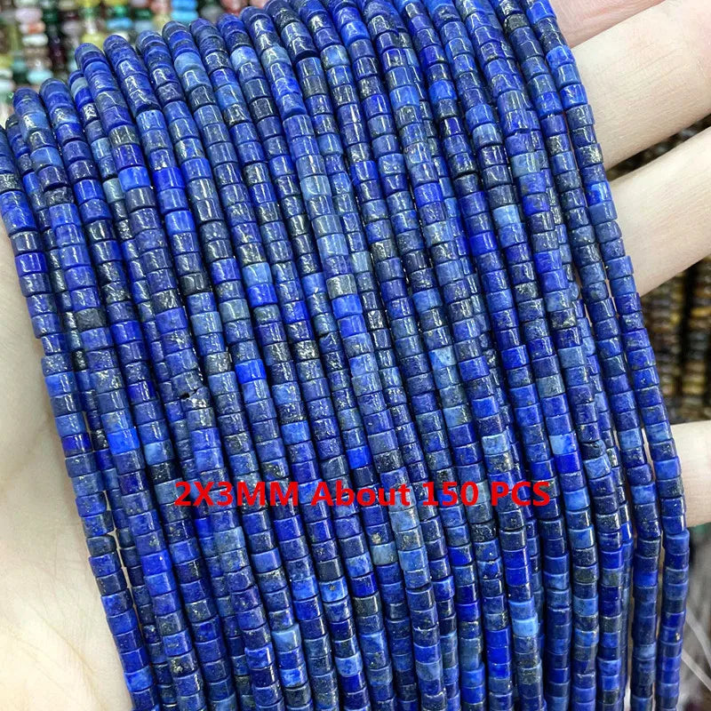 Lapis Lazuli Natural Stone Beads | Loose Spacer Beads for Jewelry Making