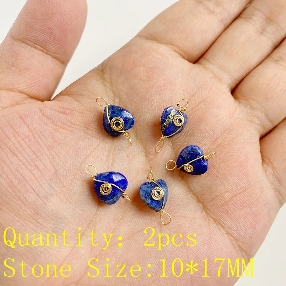 Lapis Lazuli Gemstone Charms & Connectors | Natural Stone Jewelry Making Supplies