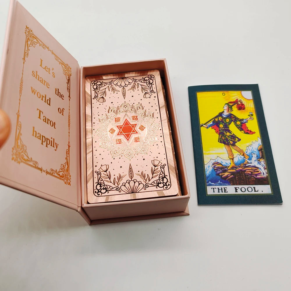 Gold Foil Rider-Waite Tarot Deck – 80-Card Luxury Edition with Gift Box