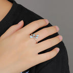 Larimar Branch Ring, Open Silver Band