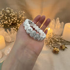 Natural Howlite Oval Bead Bracelet