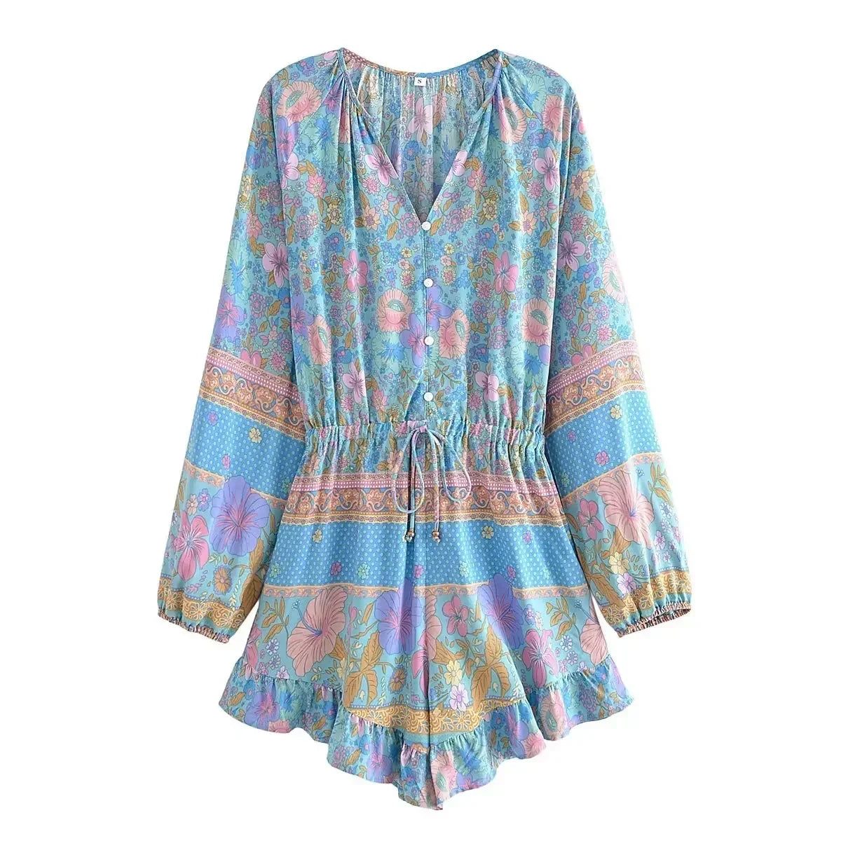 Floral Tassel Tie Boho Playsuit