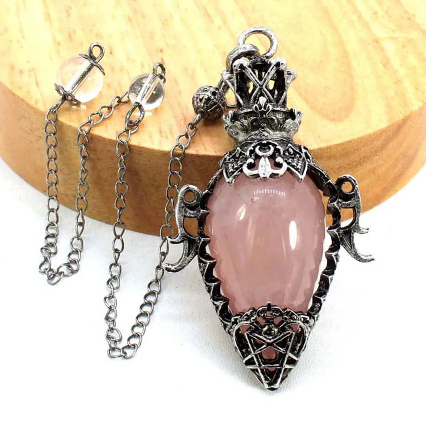 Natural Crystal Pendulum for Dowsing & Spiritual Divination — Genuine Gemstone