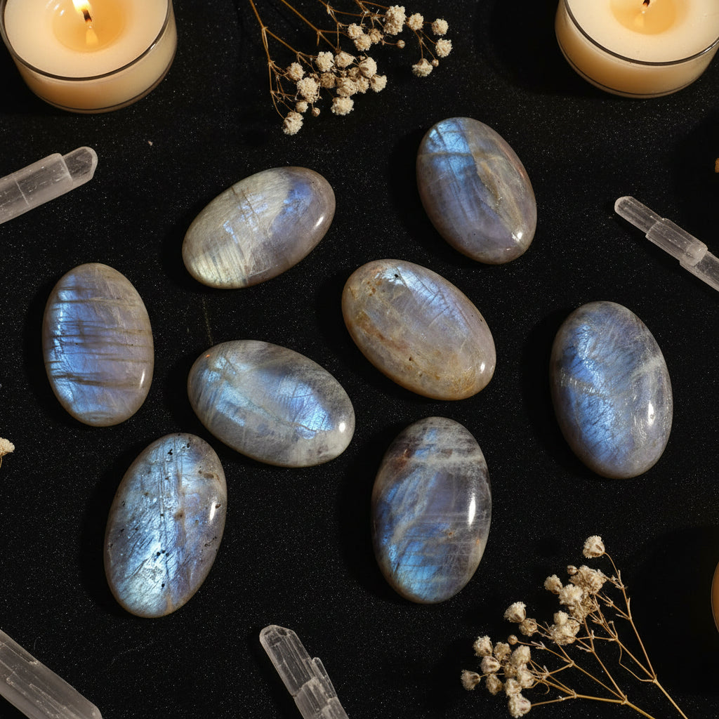 Moonstone Palm Stone | Natural Crystal for Healing & Meditation