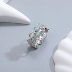 Larimar Circle Band Ring in 925 Sterling Silver