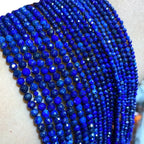 Lapis Lazuli Faceted Round Beads | A & AAA Grade | 2mm 3mm 4mm | Jewelry Making